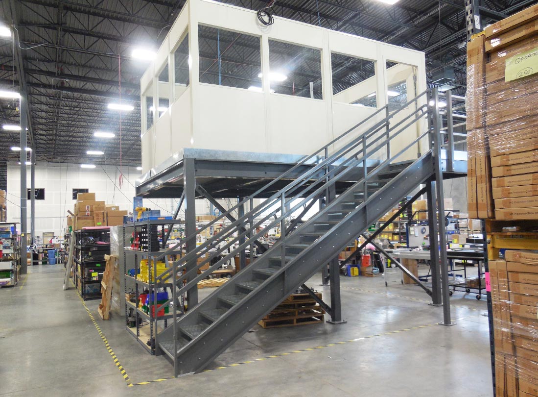 Jorgenson Material Handling Crews Prove Finding A Modular Mezzanine For Sale Saves Space