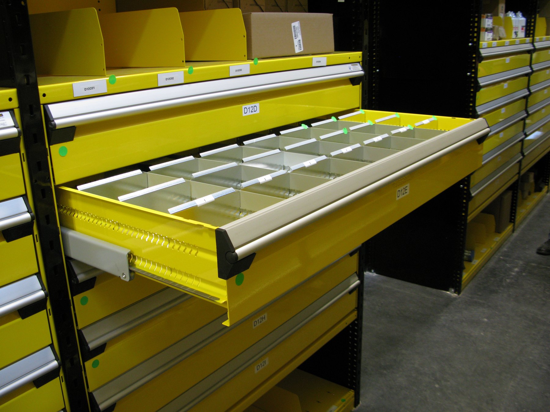 John Deere organized drawer storage