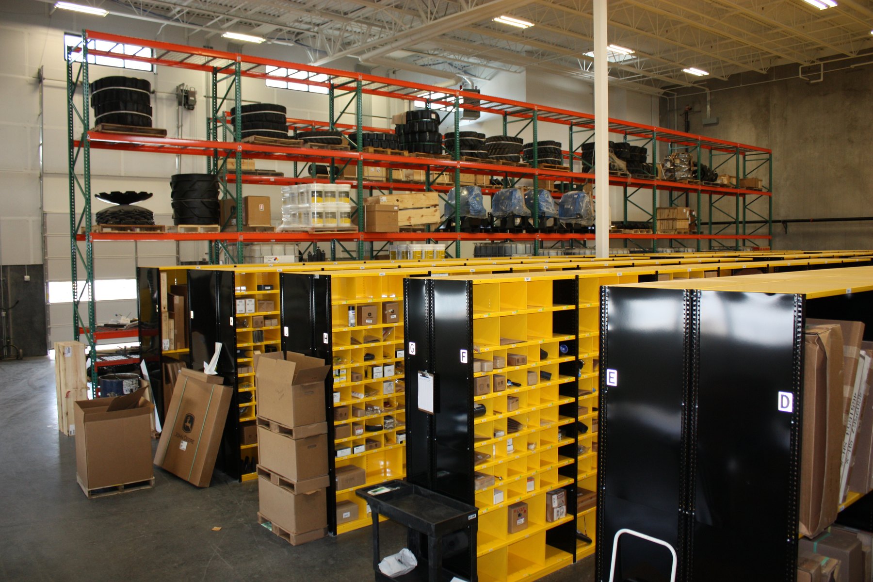 John Deere coordinated parts storage system