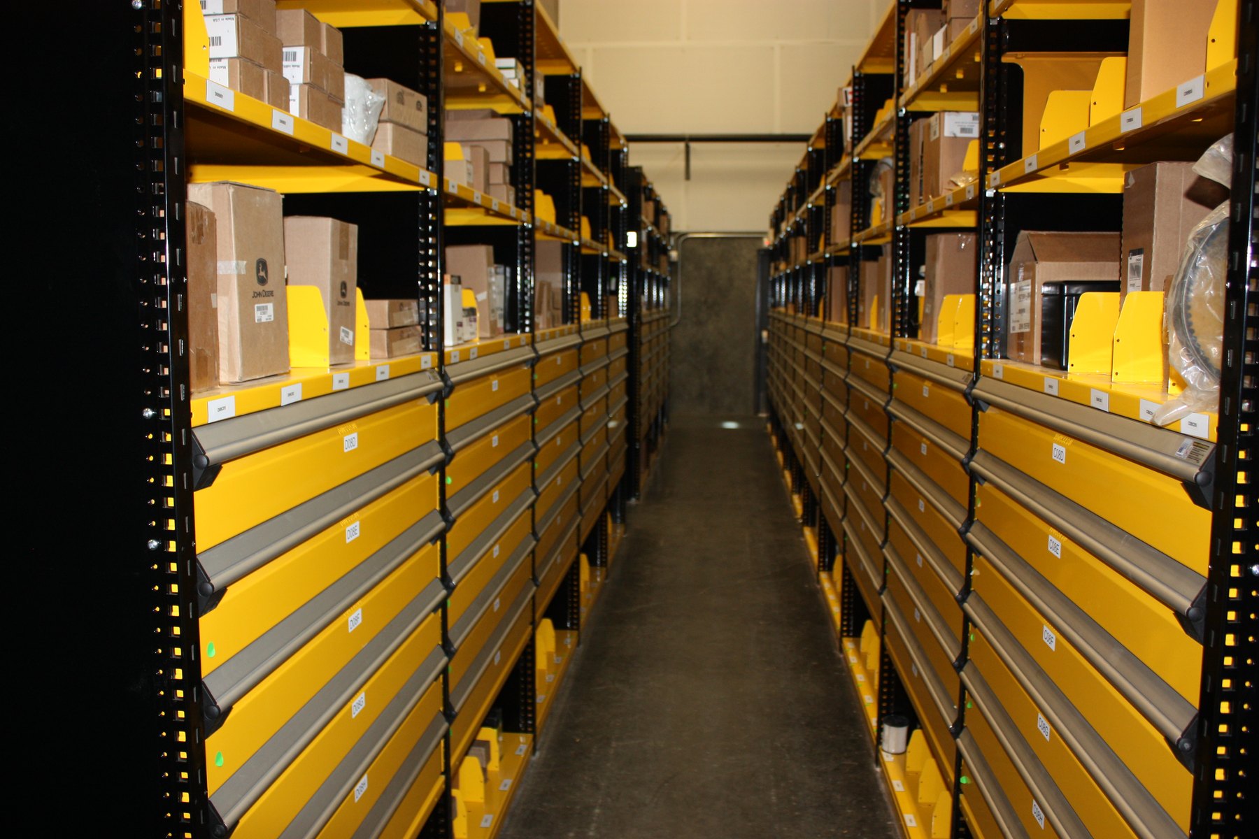 John Deere drawer and shelving aisle