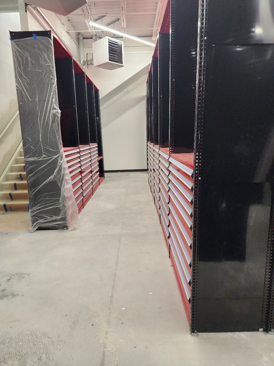 Drawer base cabinets for parts storage